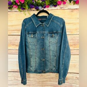 Wrangler Authentics Women’s Medium Wash Long Sleeve Denim Jacket Size XL NWT